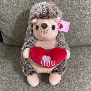 HUGFUN Adorable Hedgehog Plush with Red Heart